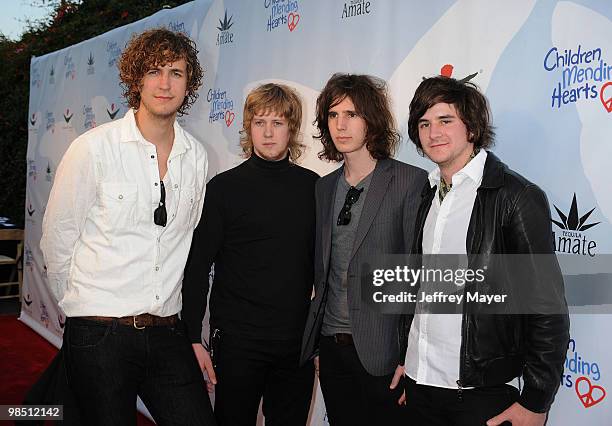 Musicians The Stanley Blacks arrive at the at Children Mending Hearts Third Annual Peace Please Gala the Music Box Theatre on April 16, 2010 in...