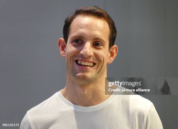 The French pole-humper Renaud Lavillenie speaks during a press connference in Berlin, Germany, 25 January 2018. The press conference is regarding the...