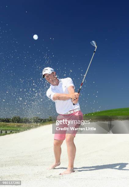 David Horsey of England poses for a picture on the 18th green ahead of the HNA Open de France at Le Golf National on June 27, 2018 in Paris, France.