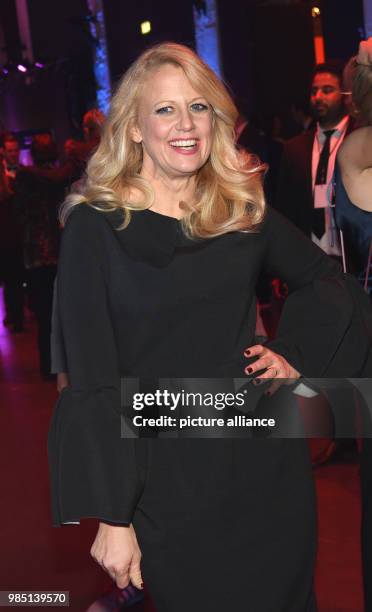 Moderator of the evening Barbara Schoeneberger attends the after party of the 19th German Television Awards in the Cologne Palladium in Cologne,...