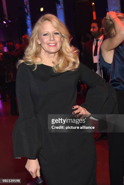 Moderator of the evening Barbara Schoeneberger attends the after party of the 19th German Television Awards in the Cologne Palladium in Cologne,...