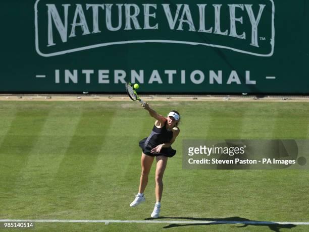 Caroline Wozniacki in action during day two of the Nature Valley International at Devonshire Park, Eastbourne