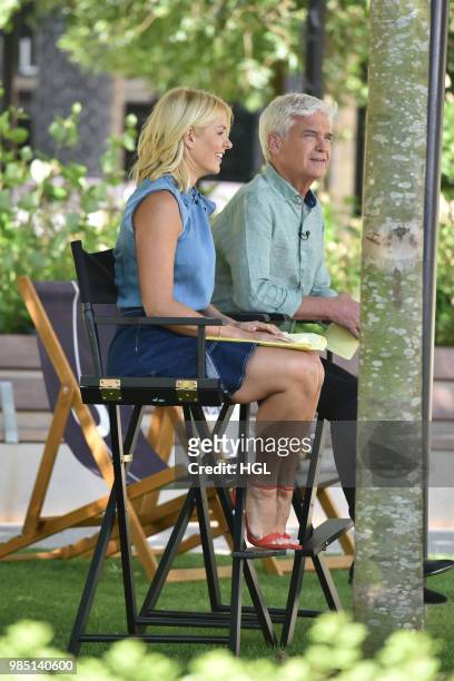 Holly Willoughby and Phillip Schofield seen at the ITV Studios on June 27, 2018 in London, England.
