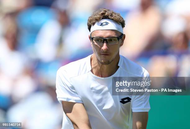Denis Istomin during day two of the Nature Valley International at Devonshire Park, Eastbourne