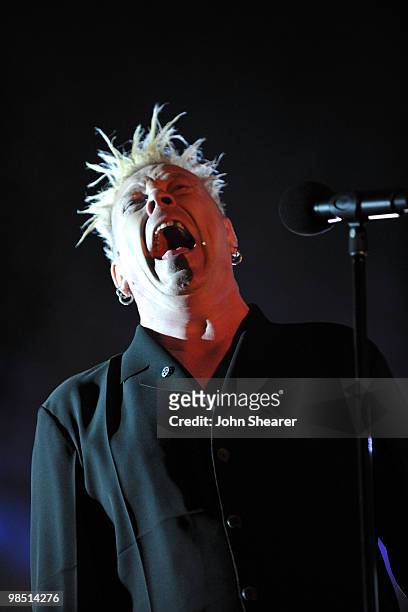 Singer John Lydon of Public Image Limited performs during Day 1 of the Coachella Valley Music & Art Festival 2010 held at the Empire Polo Club on...