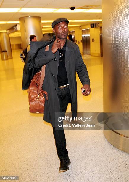 Actor Jimmy Jean Louis is sighted on April 16, 2010 in Miami Beach, Florida.