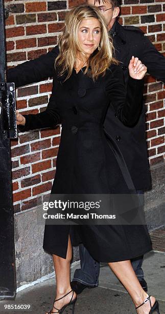 Jennifer Aniston visits "Late Show With David Letterman" at the Ed Sullivan Theater on March 15, 2010 in New York City.