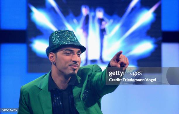 Mehrzad Marashi poses during the contest 'DSDS - Deutschland Sucht Den Superstar' final show on April 17, 2010 in Cologne, Germany.