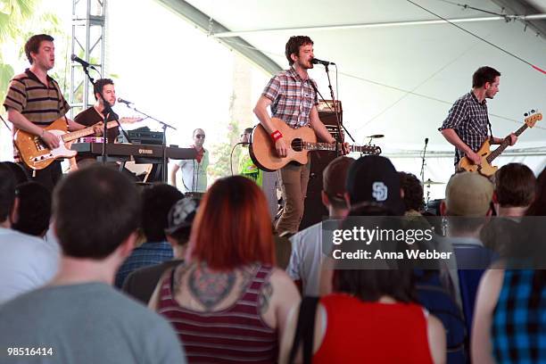 Musician Frank Turner performs during Day 2 of the Coachella Valley Music & Art Festival 2010 held at the Empire Polo Club on April 17, 2010 in...