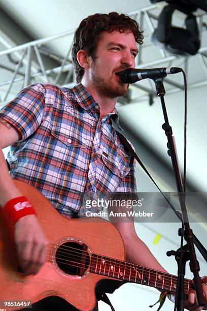 Musician Frank Turner performs during Day 2 of the Coachella Valley Music & Art Festival 2010 held at the Empire Polo Club on April 17, 2010 in...