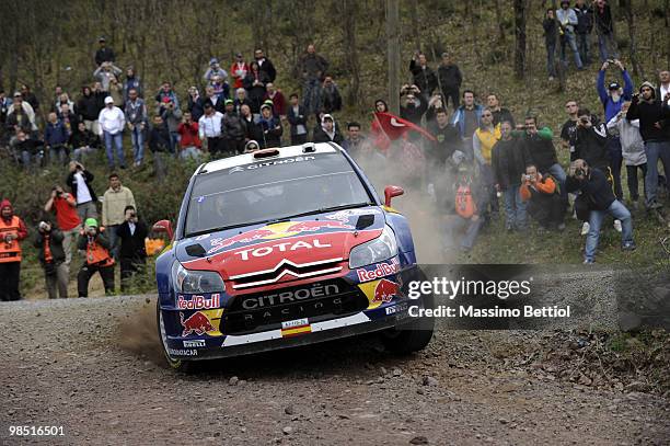 Daniel Sordo of Spain and Marc Marti of Spain compete in their Citroen C4 Total during Leg 2 of the WRC Rally of Turkey on April 17, 2010 in...