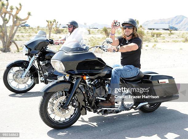 Ricky Kelley owner of Harley-Davidson of Cool Springs and Harley-Davidson of Columbia participate in the Academy of Country Music Chairman's Ride on...