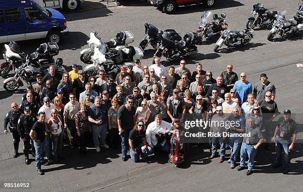 Riders participate in the Academy of Country Music Chairman's Ride on April 17, 2010 at MGM Grand Hotel/Casino in Las Vegas, Nevada.