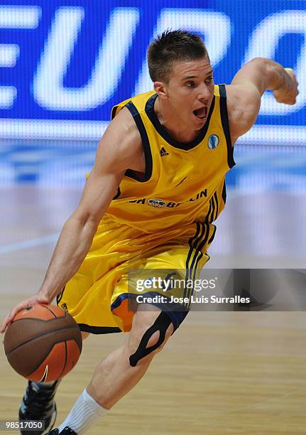 Steffen Hamann, #6 of Alba Berlin during the Eurocup Basketball 2010 Semi Final 2 game between Alba Berlin vs Bizkaia Bilbao Basket at Fernando Buesa...