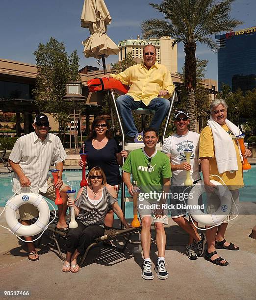 Executives - Angela Lange L/R: Ron Bradley Trudie Daniell Brian Rhoades Steve Hodges and Chuck Swaney Up Top: Mike Dungan celebrate Capitol Record's...