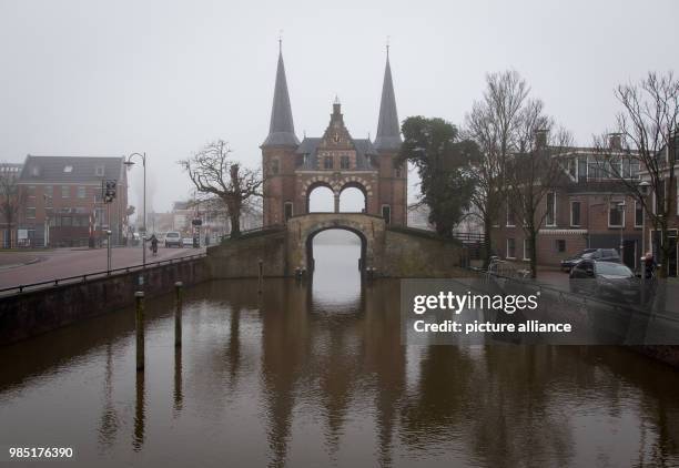 View onto the water gate in the Dutch city Sneek in the Netherlands, 26 January 2018. The nearby city Leeuwarden in the Frisian province is the...