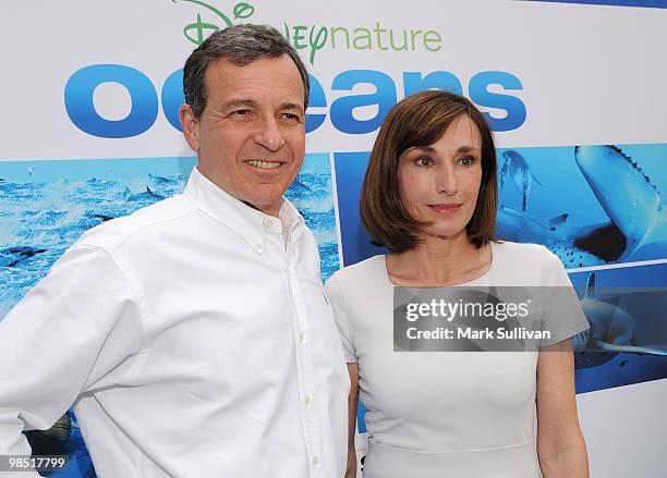 Disney Studios CEO Robert Iger and Consul General of Monaco Maguy Maccario-Doyle arrive at the premiere of Walt Disney Pictures' 'Oceans' at the El...