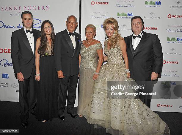 Eric Hixon, Melinda Rogers, Oscar de la Renta, Loretta Rogers, Suzanne Rogers and Edward Rogers attend the exclusive fundraiser with Oscar de la...