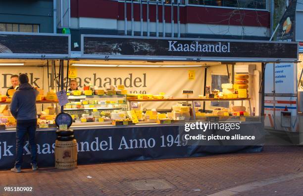 View onto a mobile cheese shop in the Dutch city Leeuwarden in the Netherlands, 26 January 2018. Leeuwarden in the Frisian province is the Capital of...