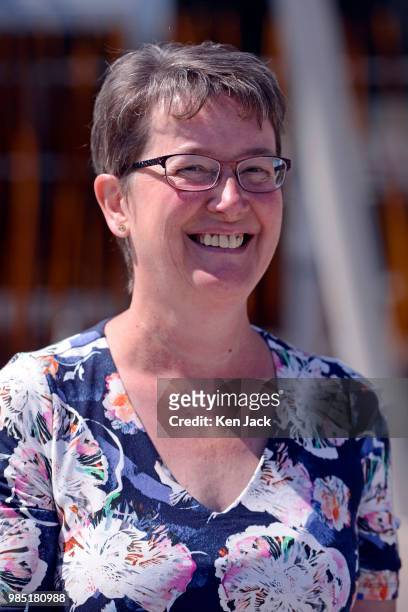 Alison Thornton , President of Scotland's largest teaching union the Educational Institute of Scotland, outside the Scottish Parliament before...