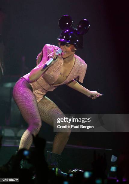 Rihanna performs at the Gelredome on April 17, 2010 in Arnhem, Netherlands.