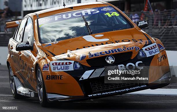 Jason Bright drives for Trading Post Racing during qualifying of the Hamilton 400, which is round four of the V8 Supercar Championship Series, at the...