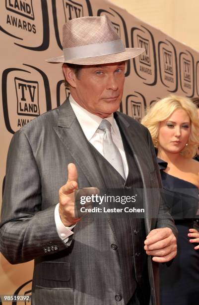 Actor David Hasselhoff arrives at the 8th Annual TV Land Awards at Sony Studios on April 17, 2010 in Los Angeles, California.