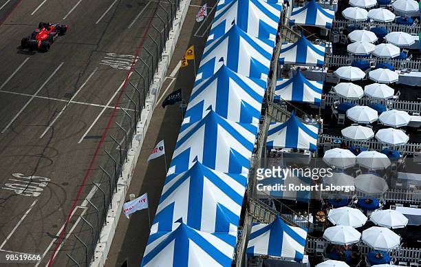 Marco Andretti driver of the Andretti Autosport Dallara Honda during qualifying for the IndyCar Series Toyota Grand Prix of Long Beach on April 17,...