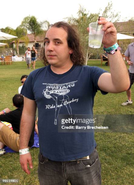 Musician Har Mar Superstar attends the LACOSTE Pool Party during the 2010 Coachella Valley Music & Arts Festival on April 17, 2010 in Indio,...