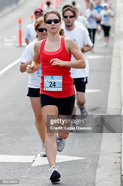 Participants compete at the Dow Live Earth Run for Water at The Docklands on April 18, 2010 in Melbourne, Australia.