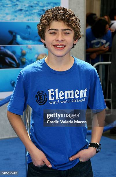 Actor Ryan Ochoa arrives at the Premiere Of Disneynature's "Oceans" on April 17, 2010 in Hollywood, California.