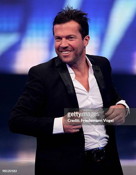 Lothar Matthaeus poses during the contest 'DSDS - Deutschland Sucht Den Superstar' final show on April 17, 2010 in Cologne, Germany.