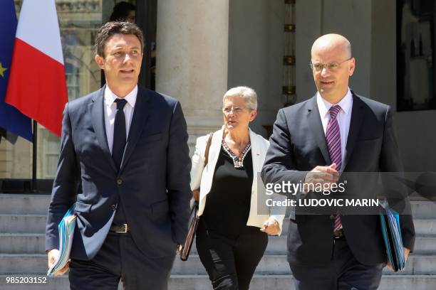 French Government's Spokesperson Benjamin Griveaux, French Junior Minister for Defence Genevieve Darrieussecq and French Education Minister...