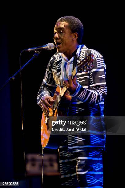 Victor Deme performs on stage at Teatre Zorrilla on April 17, 2010 in Badalona, Spain.