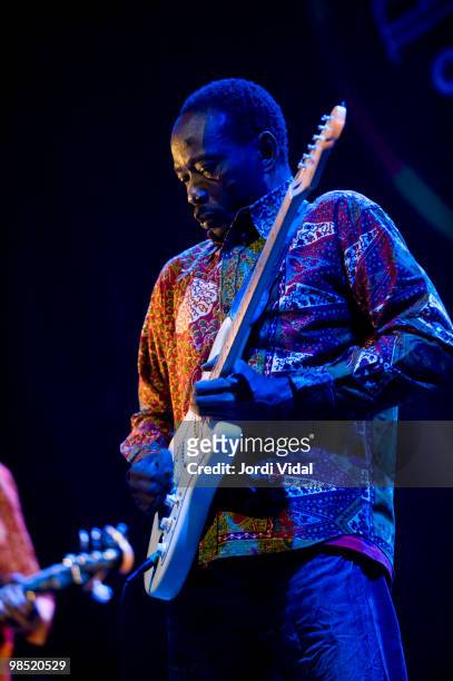 Issouf Diabate performs on stage at Teatre Zorrilla on April 17, 2010 in Badalona, Spain.