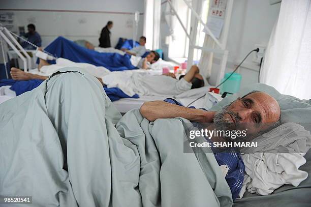 Afghanistan-unrest-Italy-hospital,FOCUS, by Lynne O'Donnell Afghan men receive treatment at the Italian aid organization Emergency hospital in...