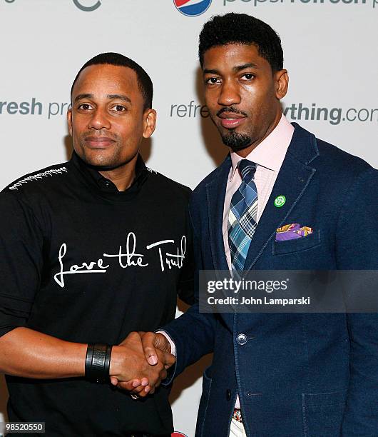 Hill Harper and Fonzworth Bentley attend the Pepsi Refresh Project seminar at the New York Public Libaray on April 17, 2010 in New York City.