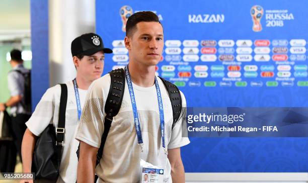 Julian Draxler of Germany arrives at the stadium prior to the 2018 FIFA World Cup Russia group F match between Korea Republic and Germany at Kazan...