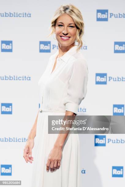 Mia Ceran attends the Rai Show Schedule presentation on June 27, 2018 in Milan, Italy.