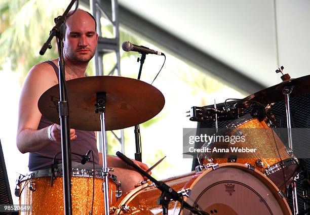 Musician Christopher Owens of the band Girls performs during day two of the Coachella Valley Music & Arts Festival 2010 held at the Empire Polo Club...