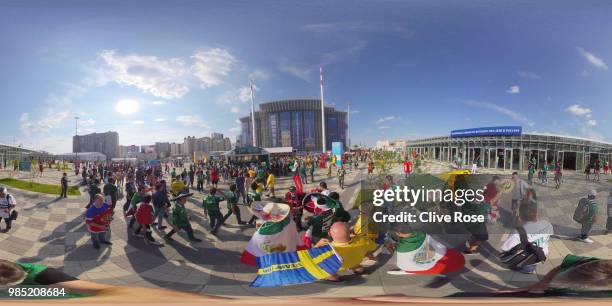 General view outside the stadium prior to the 2018 FIFA World Cup Russia group F match between Mexico and Sweden at Ekaterinburg Arena on June 27,...