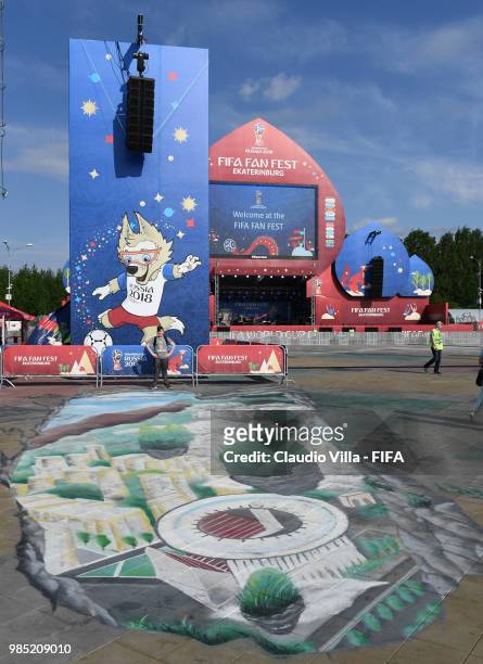 General view during the 2018 FIFA World Cup Russia group F match between Mexico and Sweden at Ekaterinburg Arena on June 27, 2018 in Yekaterinburg,...