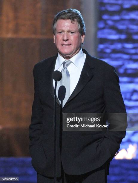 Actor Ryan O'Neal presents at the 8th Annual TV Land Awards at Sony Pictures Studios on April 17, 2010 in Culver City, California.