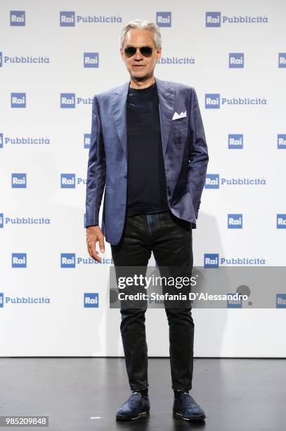 Andrea Bocelli attends the Rai Show Schedule presentation on June 27, 2018 in Milan, Italy.