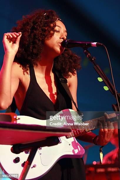 Musician Corinne Bailey Rae performs during day two of the Coachella Valley Music & Arts Festival 2010 held at the Empire Polo Club on April 17, 2010...