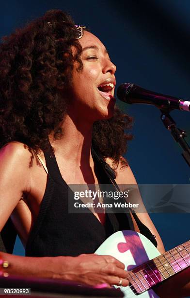 Musician Corinne Bailey Rae performs during day two of the Coachella Valley Music & Arts Festival 2010 held at the Empire Polo Club on April 17, 2010...