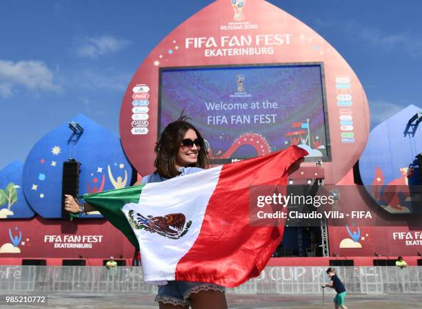 General view during the 2018 FIFA World Cup Russia group F match between Mexico and Sweden at Ekaterinburg Arena on June 27, 2018 in Yekaterinburg,...