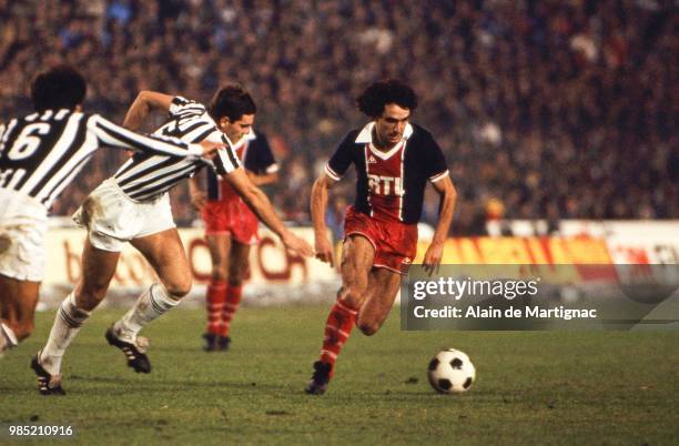 Dominique Rocheteau of Paris Saint Germain during the Cup Winners Cup match between Juventus and Paris Saint Germain played at Stadio Communale,...