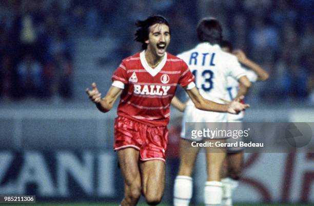 Bernard Genghini of AS Monaco celebrates during the match between Paris Saint Germain and Monaco played at Parc des Princes, France on September 10th...