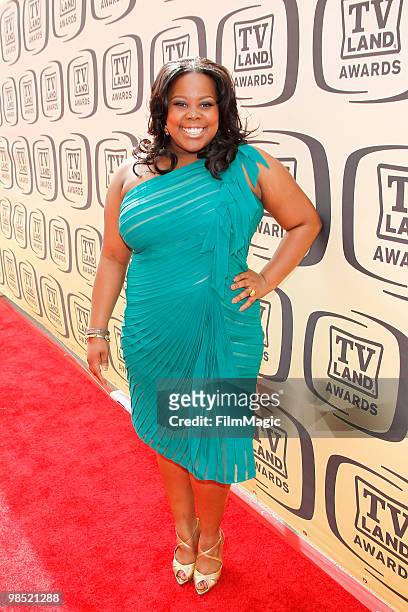 Amber Riley arrives to the 8th Annual TV Land Awards held at Sony Pictures Studios on April 17, 2010 in Culver City, California.